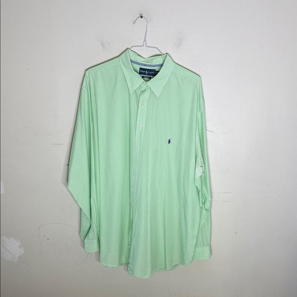 Ralph Lauren Men's Classic Fit Light Green Striped Shirt Size 3XLT